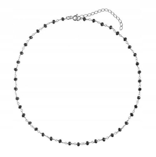 Silver choker necklace with onyx stones