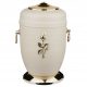 Metal urn for ashes with a rose, burial urn, cremation urn