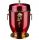 Red metal urn for ashes with a rose, burial urn, cremation urn