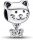  Charms CAT with bow CAT hanging Silver 925