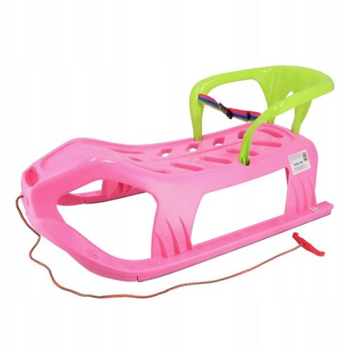  BABY MIX SNOW STAR PLASTIC SLED WITH BACKREST PINK