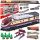  Train Train Electric Locomotive 6 CARS Trees Tracks Platform Fenfa 1:87