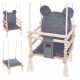 Garden, terrace and balcony swings Children's swing made of wood, velvet teddy bear 3in1, steel