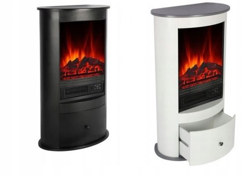 Freestanding fireplace with heating function El Fuego white 1800 W 60 x 100 x 33 cm