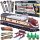  freight train electric train locomotive wagons trees tracks platform LED