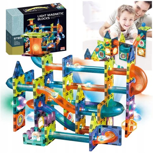  Magnetic building blocks LEOPARD magnetic building blocks marble run magnet set 110 pcs.