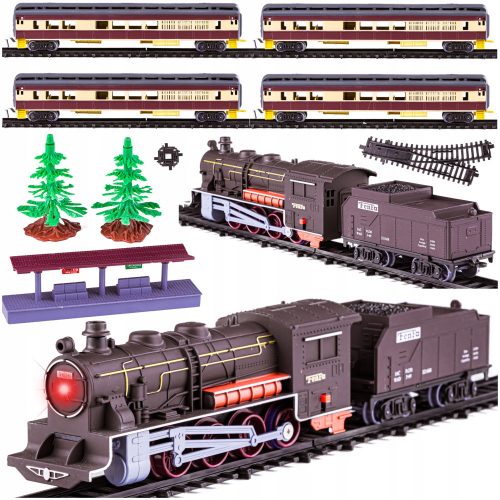  Freight train wagons, electric train locomotive, steam locomotive, coal wagon, LED