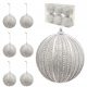  Unbreakable Christmas tree balls - silver 10 cm, 6 pcs.