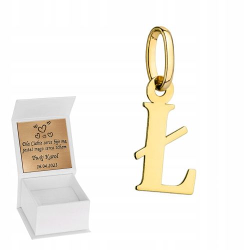  Gold pendant LETTER Ł 585 FREE ENGRAVING