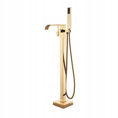 Qvadro Gold freestanding bathtub faucet