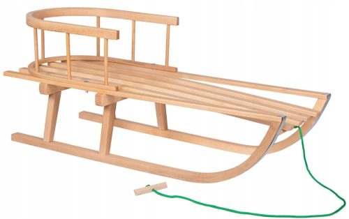  CHILDREN'S SLED WOODEN BACKREST AND DURABLE ROPE