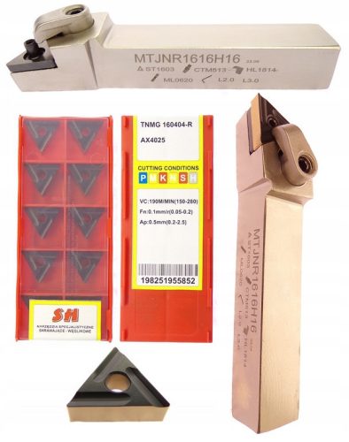 Turning knife SH MTJNR 16x16 H16 1 pc. + SH TNMG 160404-R AX 4025 inserts 10 pcs.