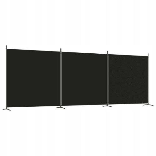 Paravent DECORATIVE ROOM SCREEN WALL CURTAIN 3 PIECES 525x180 cm BLACK