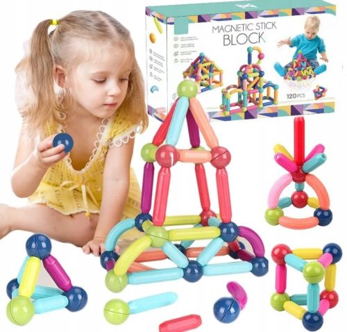  EDUCATIONAL MAGNETIC BLOCKS, LARGE MAGNETIC ROD, XXL SET