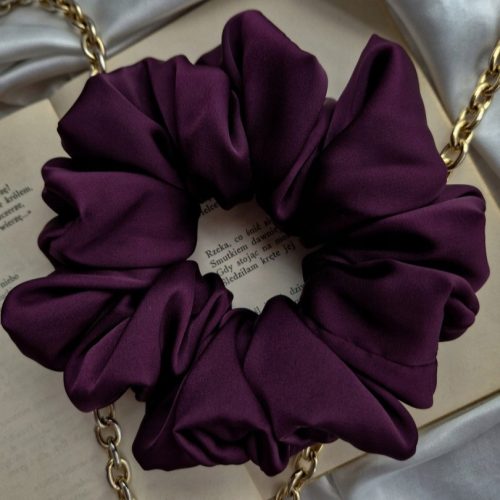  SCRUNCHIE large hair band XL ala silk dark purple purple