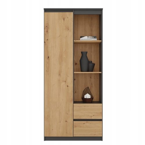 OFFICE BOOKSHELF WITH DOORS RS-80 BILY ANTHRACITE ARTISAN