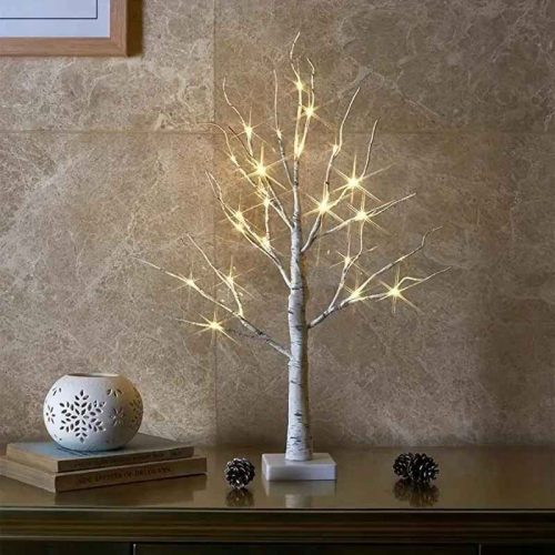  Decorative luminous LED tree birch 60cm Christmas