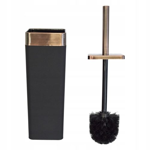 Black toilet brush with copper surfaces, interesting loft style