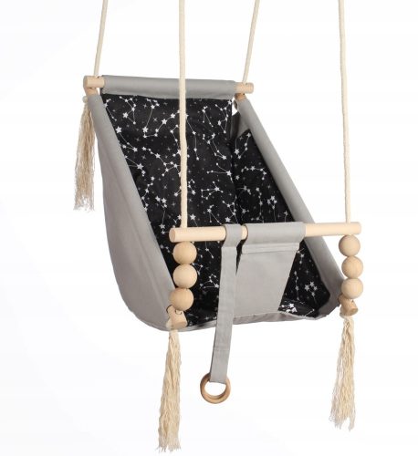 Garden, terrace and balcony swings Kidaboo 3 in 1 swing, geometric pattern, grey