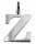  Silver pendant letter Z, large letter Z, SILVER 925