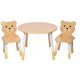  Wooden table + 2 chairs SET for children teddy bears