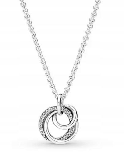  Necklace with round pendant Family is the most important Silver S925