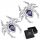  K352 Silver Spiders with Crystals Silver Stud Earrings