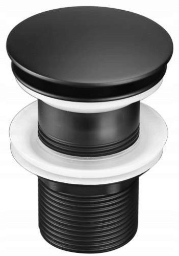 Round Click-Clack cap without overflow Forb black