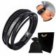  ENGRAVED men's bracelet, black leather, VALENTINE'S DAY + FREE ENGRAVING