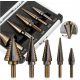 HSS STEP DRILL SET, CONICAL, 5-PIECE