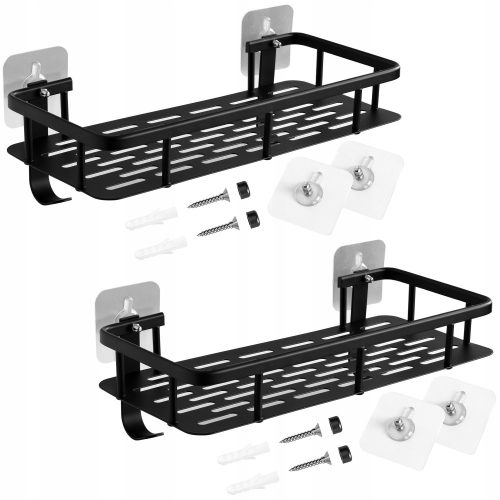 Bathroom Shelves HANGING BATHROOM SHELF FOR THE SHOWER, BLACK LOFT HANGER, SET OF 2