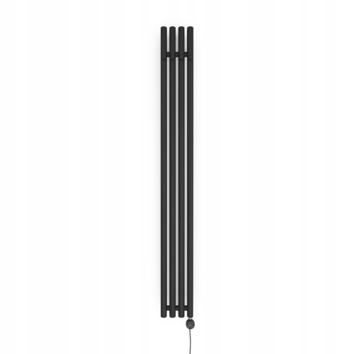  ELECTRIC BATHROOM RADIATOR BLACK MATT 180X20.5 CM OLTENS STANG (E)