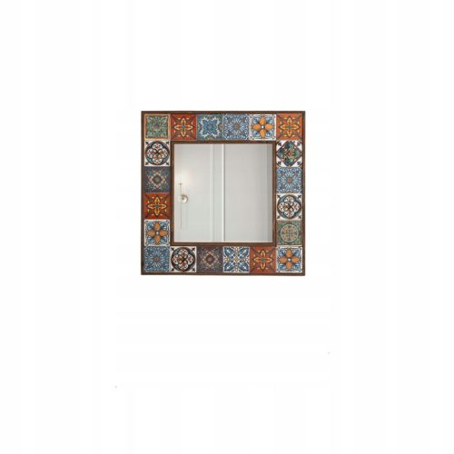  Blue Cape wall mirror, square, wooden frame, 600 x 600 mm