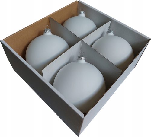  LARGE Christmas tree balls made of glass WHITE MATT extra SNOW WHITE matt 12 cm