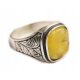  Silver 0.925 SIGNET pattern-30 natural amber