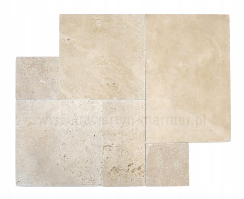 TRAVERTINE IVORY TOLLED SQUARE PAVIO STONE TILES