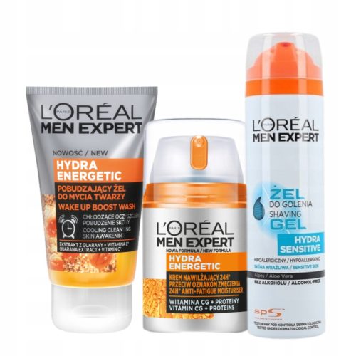  LOREAL Men Expert Hydra Energetic Set-Cream, Face Wash + FREE