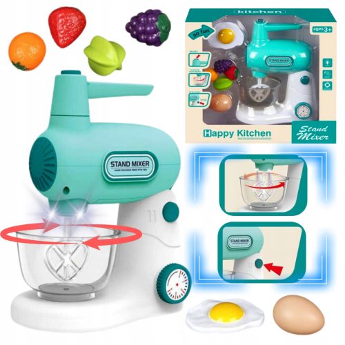  KITCHEN ROBOT SMALL HOUSEHOLD APPLIANCES FOR CHILDREN SOUND MOTION LIGHT + FRUITS AND ACCESSORIES