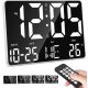  DIGITAL ELECTRONIC WALL CLOCK WITH REMOTE CONTROL, TEMPERATURE, DATE, LED ALARM