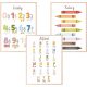  Set of 3 A3 posters MONTESSORI, educational alphabet, numbers, colors, various patterns