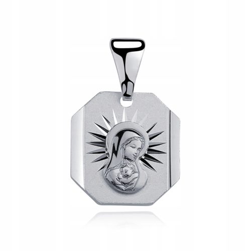  SILVER MEDAL pr 925 Rhodium-plated Miraculous Mother of God Madonna Communion