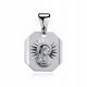  SILVER MEDAL pr 925 Rhodium-plated Miraculous Mother of God Madonna Communion