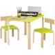  FURNITURE SET 2 CHAIRS CHILDREN'S PLAY TABLE GREEN ROUNDED CORNERS