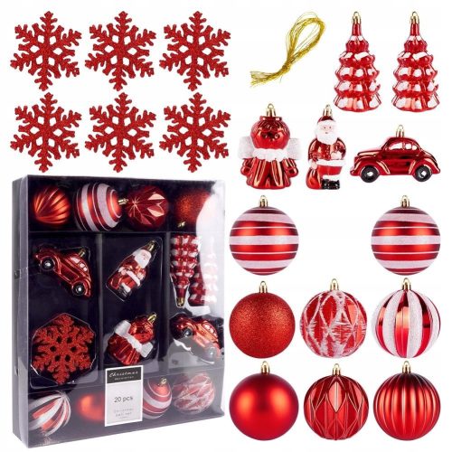  Ball set - Christmas tree balls, unbreakable, 20 pcs.