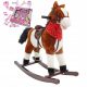  A rocking horse sings and the brown horse moves