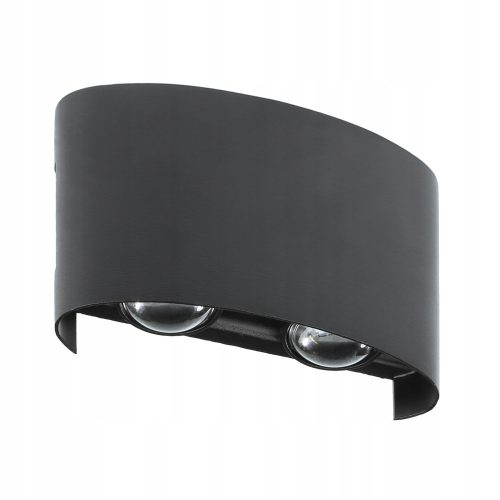  Black garden wall light Interlook, integrated 4 W LED source