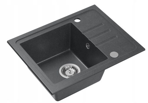 Royal Sanitary single bowl sink, black granite