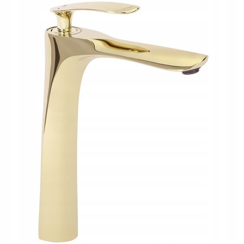 Rea Orbit pedestal washbasin mixer, gold