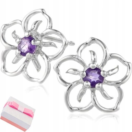  SILVER STUD EARRINGS, EARRINGS FOR GIRLS, FLOWER STUDS, RHODIUM PLATED