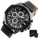  G. ROSSI EXCLUSIVE MEN'S WATCH +BOX +ENGRAVING chronograph date leather